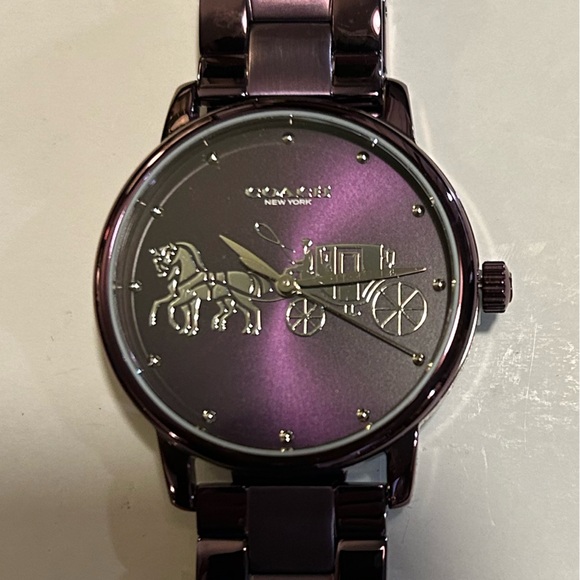 Coach Business Grand Watch 36mm Purple Face & Purple Breclet. - Picture 2 of 7